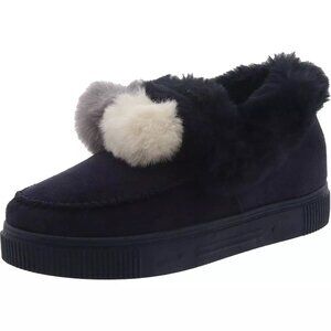 Journee Collection Womens Faux Fur Lined Sunset Slipper Slip On Navy Size 10